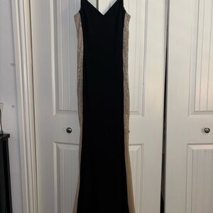 Elegant Black and Gold Evening Gown